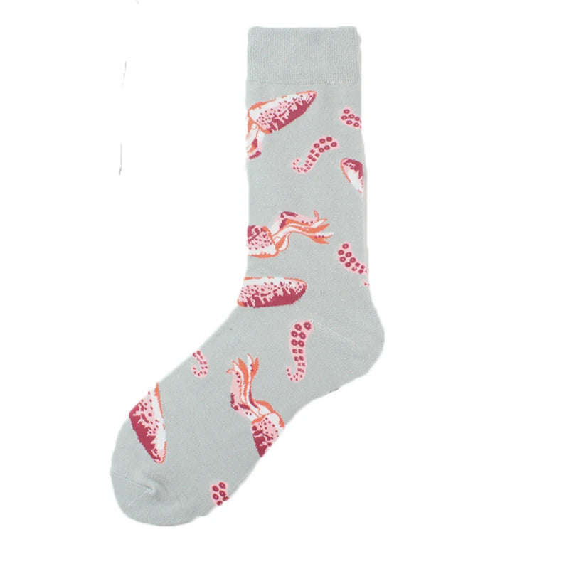 Fun Animal & Food Print Crew Socks