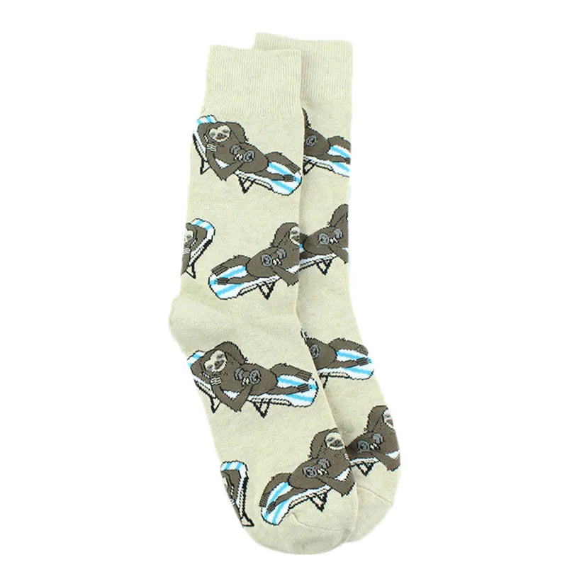 Fun Animal & Food Print Crew Socks