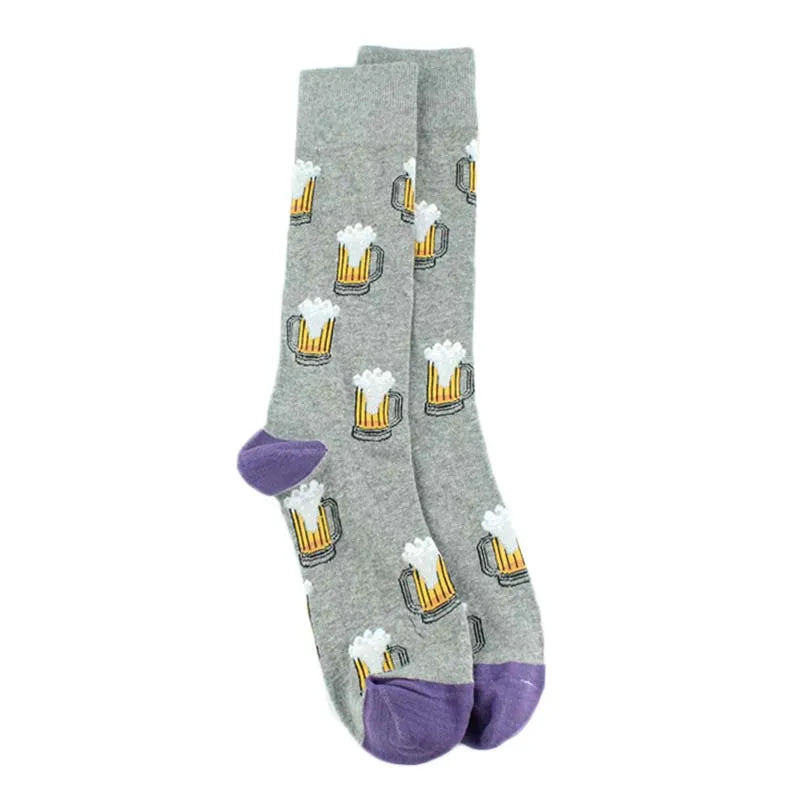 Fun Animal & Food Print Crew Socks