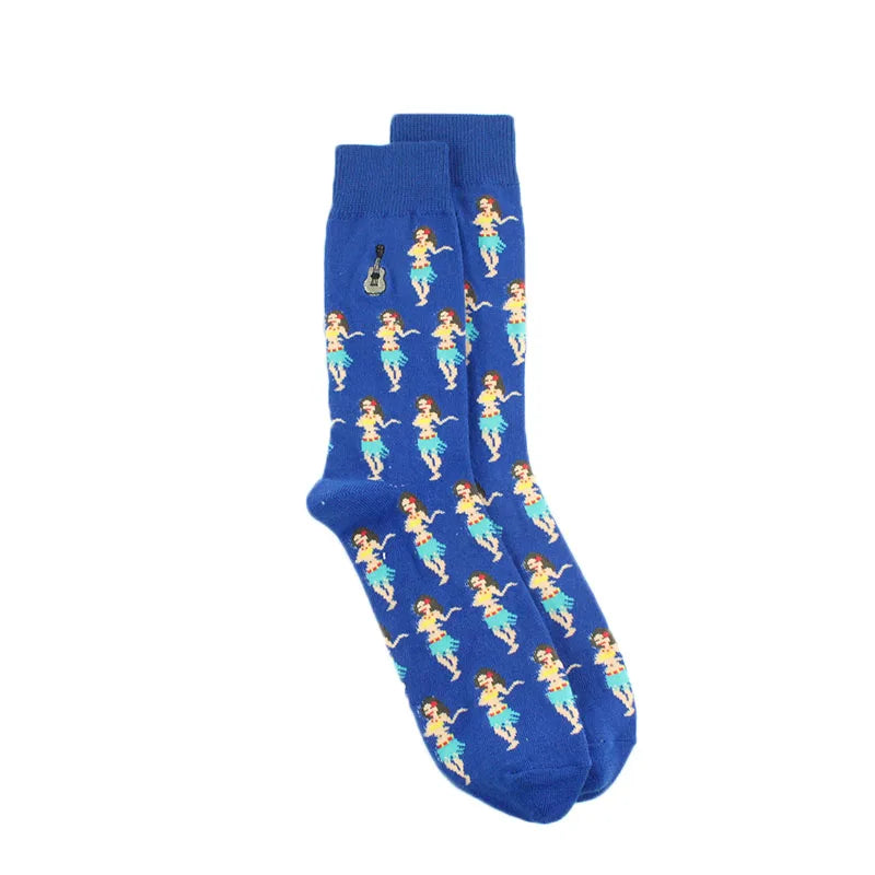 Fun Animal & Food Print Crew Socks