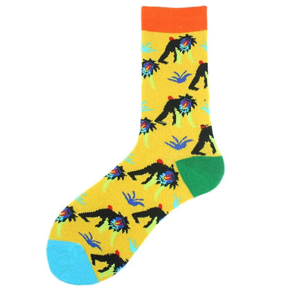 Fun Animal & Food Print Crew Socks