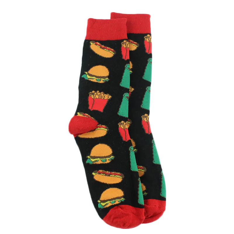 Fun Animal & Food Print Crew Socks