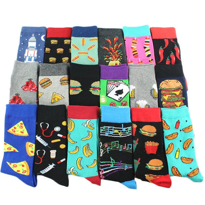 Fun Animal & Food Print Crew Socks