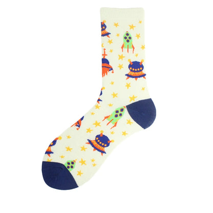 Fun Animal & Food Print Crew Socks
