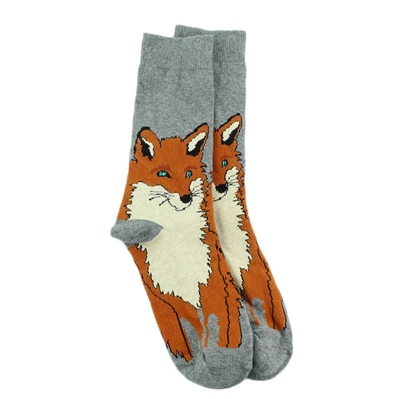 Fun Animal & Food Print Crew Socks
