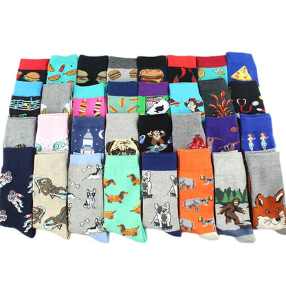 Fun Animal & Food Print Crew Socks