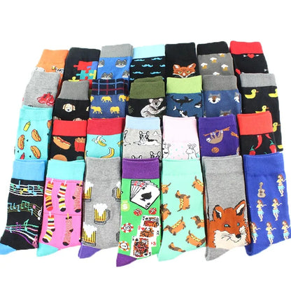 Fun Animal & Food Print Crew Socks