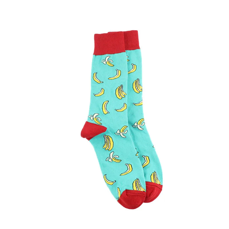 Fun Animal & Food Print Crew Socks