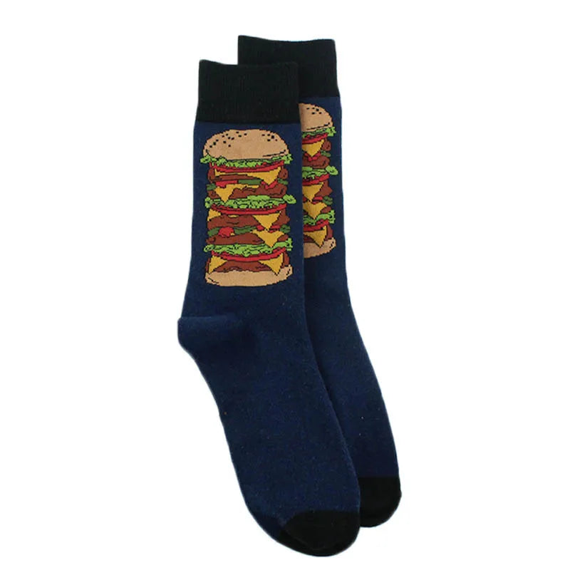Fun Animal & Food Print Crew Socks