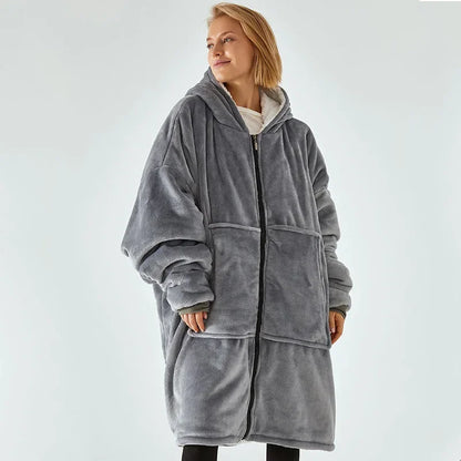 🦥 The Snuggly Sloth™ Zippered Blanket Hoodie – Cozy Meets Convenience