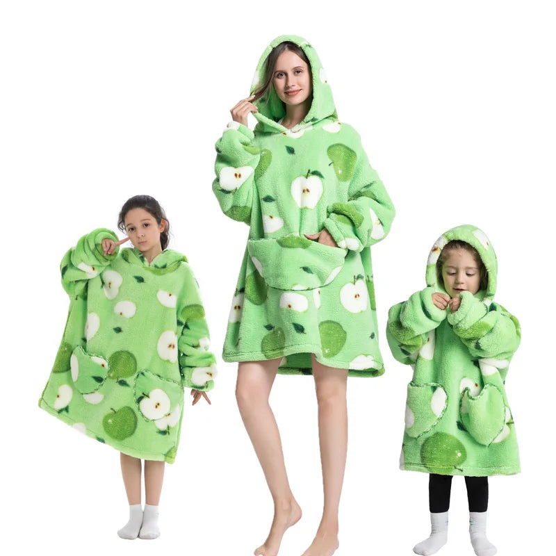 🦥 The Snuggly Sloth™ Oversized Blanket Hoodies for the Whole Family – Ultra-Soft Wearable Blankets in All Sizes for Kids, Teens & Adult