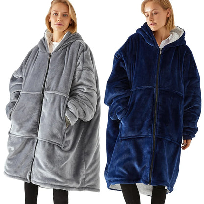 🦥 The Snuggly Sloth™ Zippered Blanket Hoodie – Cozy Meets Convenience