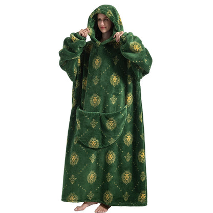 🦥 The Snuggly Sloth™ Oversized Hoodie Blanket Sweatshirt – Long-Length Wearable Blanket for Cozy Winter Days & Nights