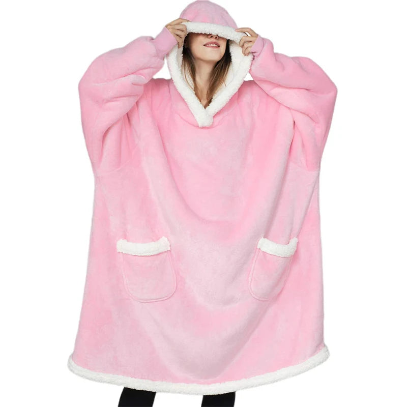🦥 The Snuggly Sloth™ Hoodie Blanket Unisex Oversized Fleece Hoodie For Men & Women