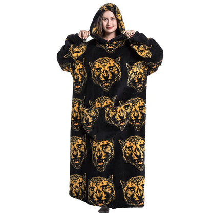 🦥 The Snuggly Sloth™ Oversized Hoodie Blanket Sweatshirt – Long-Length Wearable Blanket for Cozy Winter Days & Nights