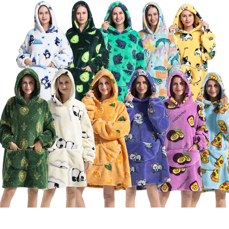 🦥 The Snuggly Sloth™ Oversized Blanket Hoodies for the Whole Family – Ultra-Soft Wearable Blankets in All Sizes for Kids, Teens & Adult