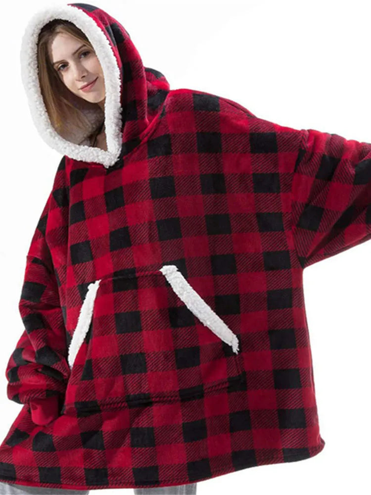 🦥 The Snuggly Sloth™ Hoodie Blanket Unisex Oversized Fleece Hoodie For Men & Women