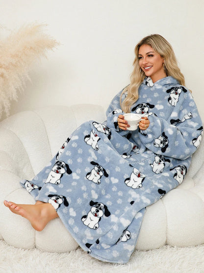 🦥 The Snuggly Sloth™ Oversized Hoodie Blanket Sweatshirt – Long-Length Wearable Blanket for Cozy Winter Days & Nights