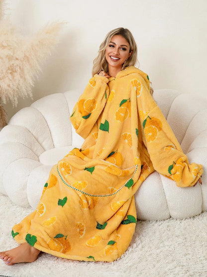 🦥 The Snuggly Sloth™ Oversized Hoodie Blanket Sweatshirt – Long-Length Wearable Blanket for Cozy Winter Days & Nights