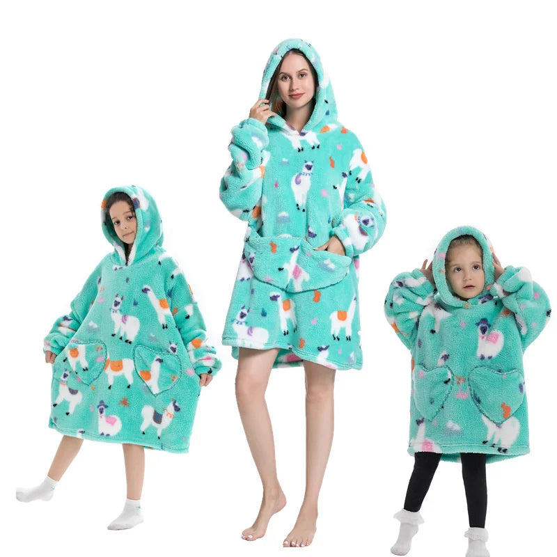 🦥 The Snuggly Sloth™ Oversized Blanket Hoodies for the Whole Family – Ultra-Soft Wearable Blankets in All Sizes for Kids, Teens & Adult