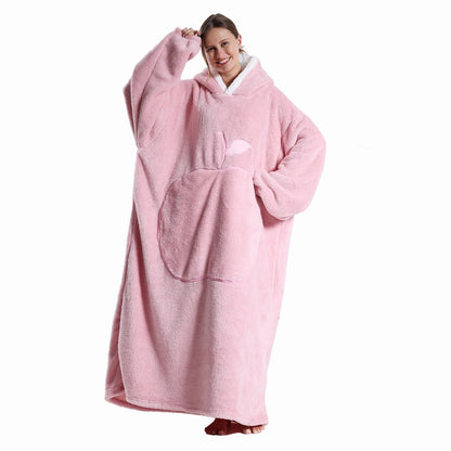 🦥 The Snuggly Sloth™ Oversized Hoodie Blanket Sweatshirt – Long-Length Wearable Blanket for Cozy Winter Days & Nights