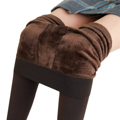 Winter Velvet Leggings for Women – High-Waist, Stretchy & Ultra-Warm Solid Color Fleece-Lined Leggings