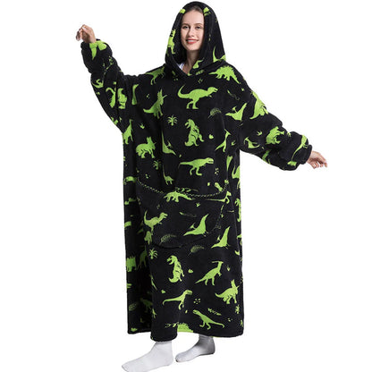 🦥 The Snuggly Sloth™ Oversized Hoodie Blanket Sweatshirt – Long-Length Wearable Blanket for Cozy Winter Days & Nights