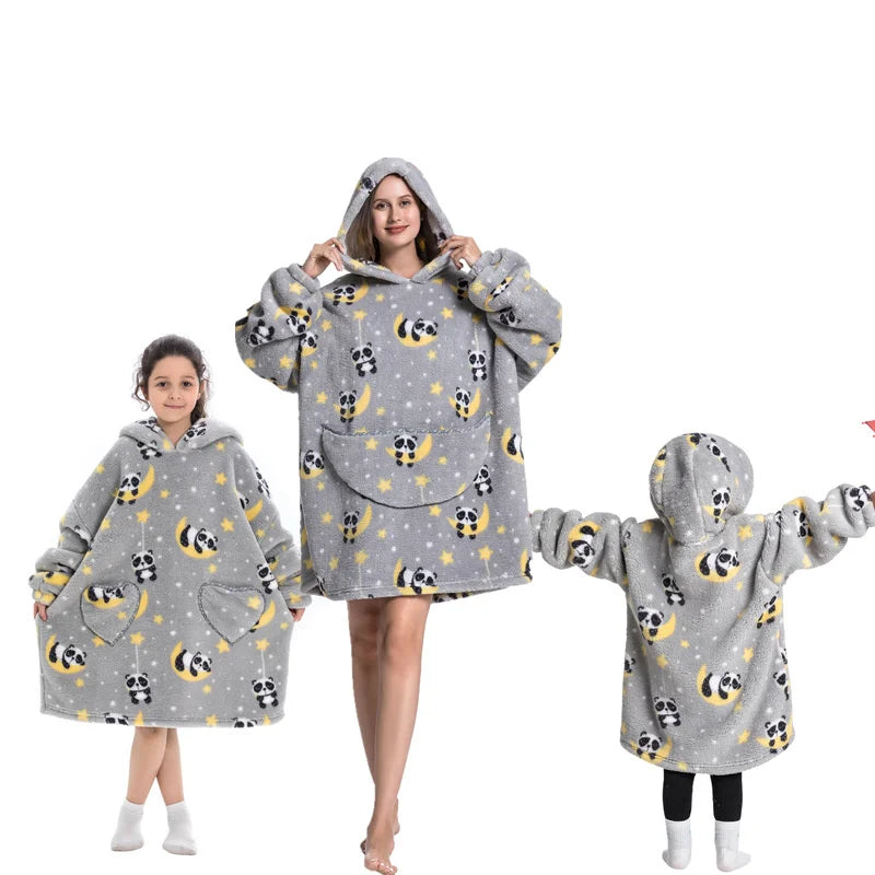🦥 The Snuggly Sloth™ Oversized Blanket Hoodies for the Whole Family – Ultra-Soft Wearable Blankets in All Sizes for Kids, Teens & Adult
