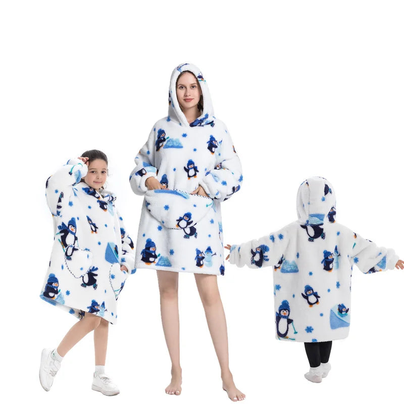 🦥 The Snuggly Sloth™ Oversized Blanket Hoodies for the Whole Family – Ultra-Soft Wearable Blankets in All Sizes for Kids, Teens & Adult