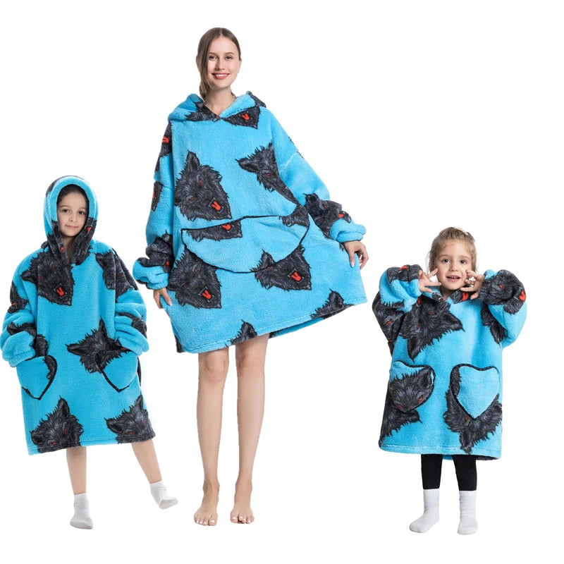 🦥 The Snuggly Sloth™ Oversized Blanket Hoodies for the Whole Family – Ultra-Soft Wearable Blankets in All Sizes for Kids, Teens & Adult