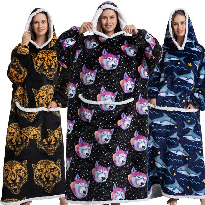 🦥 The Snuggly Sloth™ Oversized Blanket Hoodies for the Whole Family – Ultra-Soft Wearable Blankets in All Sizes for Kids, Teens & Adult
