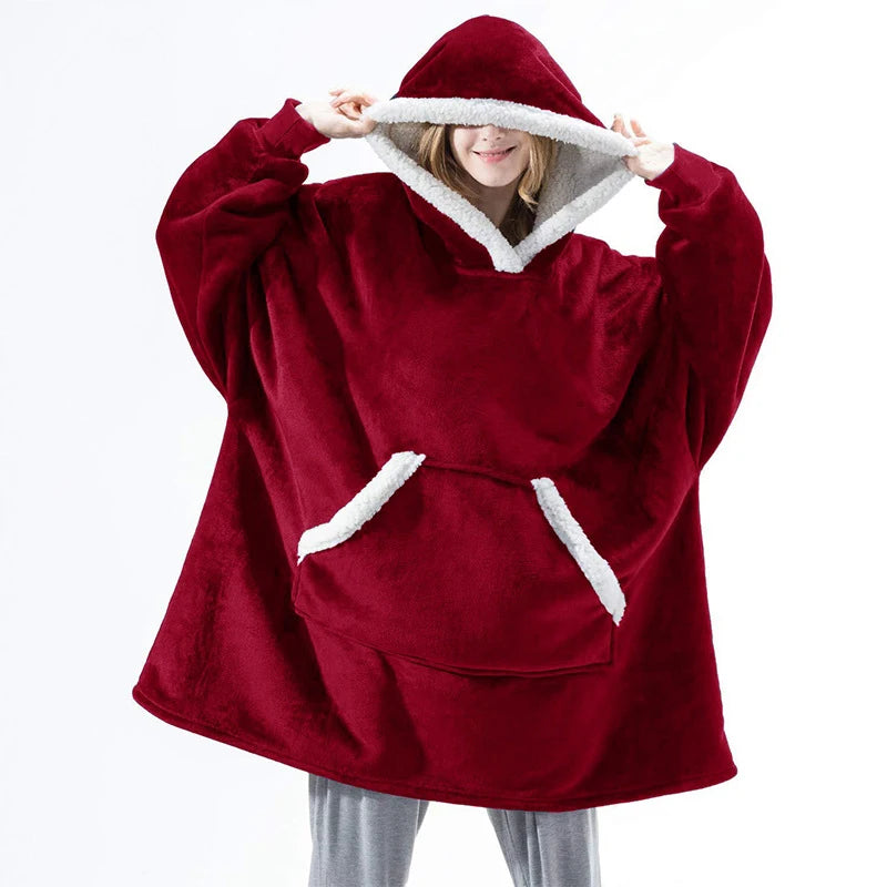🦥 The Snuggly Sloth™ Hoodie Blanket Unisex Oversized Fleece Hoodie For Men & Women