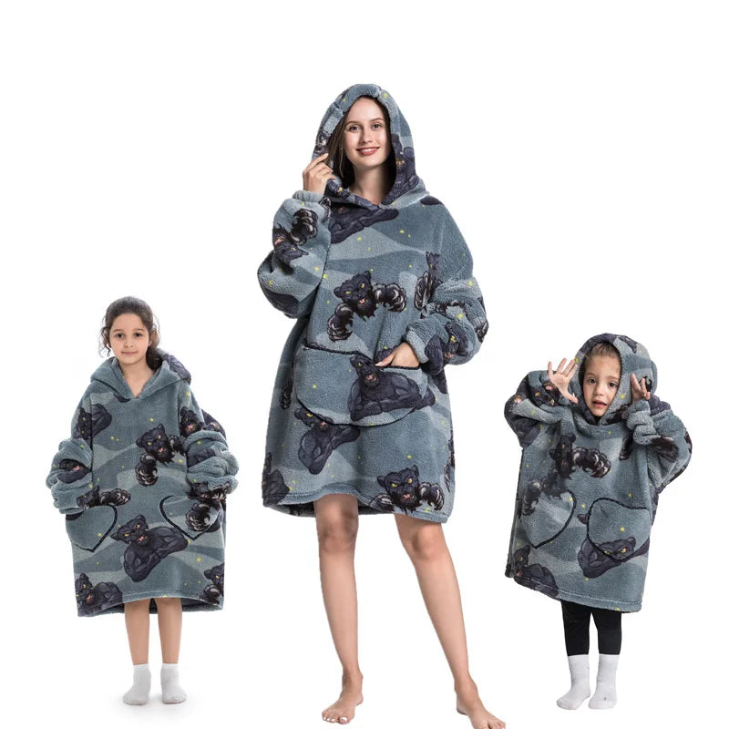 🦥 The Snuggly Sloth™ Oversized Blanket Hoodies for the Whole Family – Ultra-Soft Wearable Blankets in All Sizes for Kids, Teens & Adult