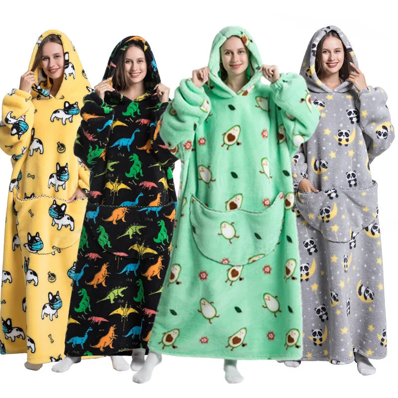 🦥 The Snuggly Sloth™ Oversized Blanket Hoodies for the Whole Family – Ultra-Soft Wearable Blankets in All Sizes for Kids, Teens & Adult