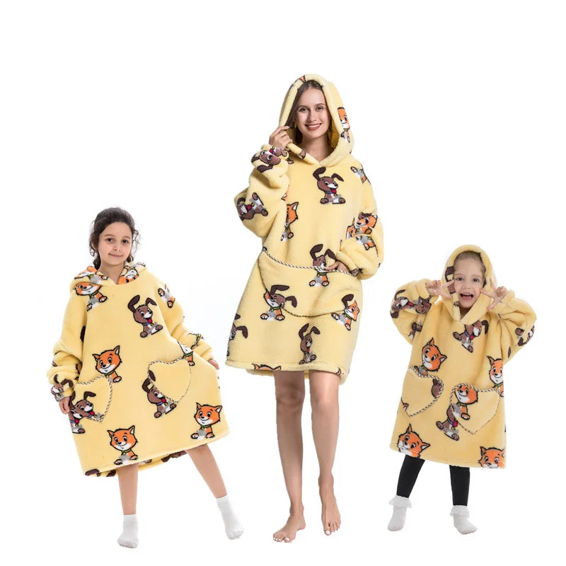 🦥 The Snuggly Sloth™ Oversized Blanket Hoodies for the Whole Family – Ultra-Soft Wearable Blankets in All Sizes for Kids, Teens & Adult