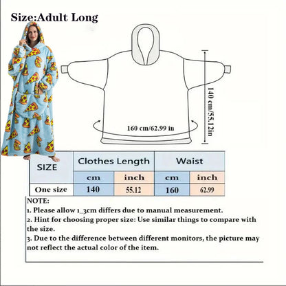 🦥 The Snuggly Sloth™ Oversized Hoodie Blanket Sweatshirt – Long-Length Wearable Blanket for Cozy Winter Days & Nights