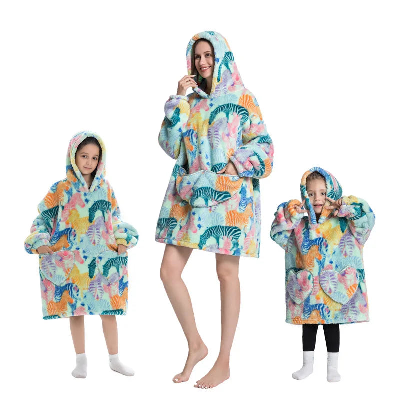 🦥 The Snuggly Sloth™ Oversized Blanket Hoodies for the Whole Family – Ultra-Soft Wearable Blankets in All Sizes for Kids, Teens & Adult