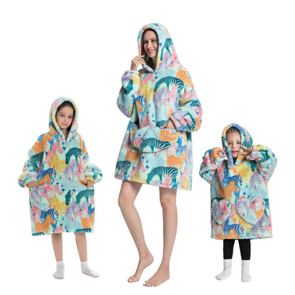 🦥 The Snuggly Sloth™ Oversized Blanket Hoodies for the Whole Family – Ultra-Soft Wearable Blankets in All Sizes for Kids, Teens & Adult