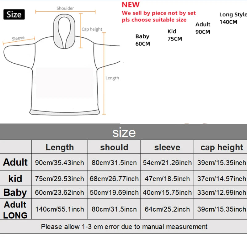 🦥 The Snuggly Sloth™ Oversized Blanket Hoodies for the Whole Family – Ultra-Soft Wearable Blankets in All Sizes for Kids, Teens & Adult