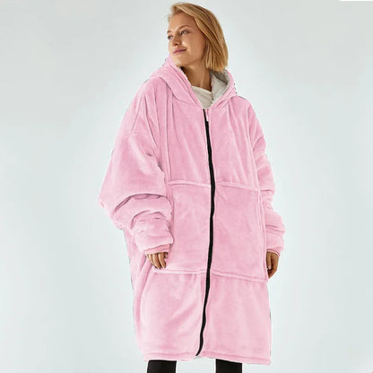 🦥 The Snuggly Sloth™ Zippered Blanket Hoodie – Cozy Meets Convenience