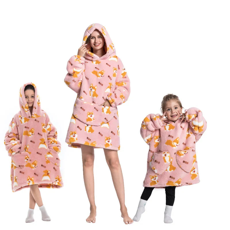 🦥 The Snuggly Sloth™ Oversized Blanket Hoodies for the Whole Family – Ultra-Soft Wearable Blankets in All Sizes for Kids, Teens & Adult