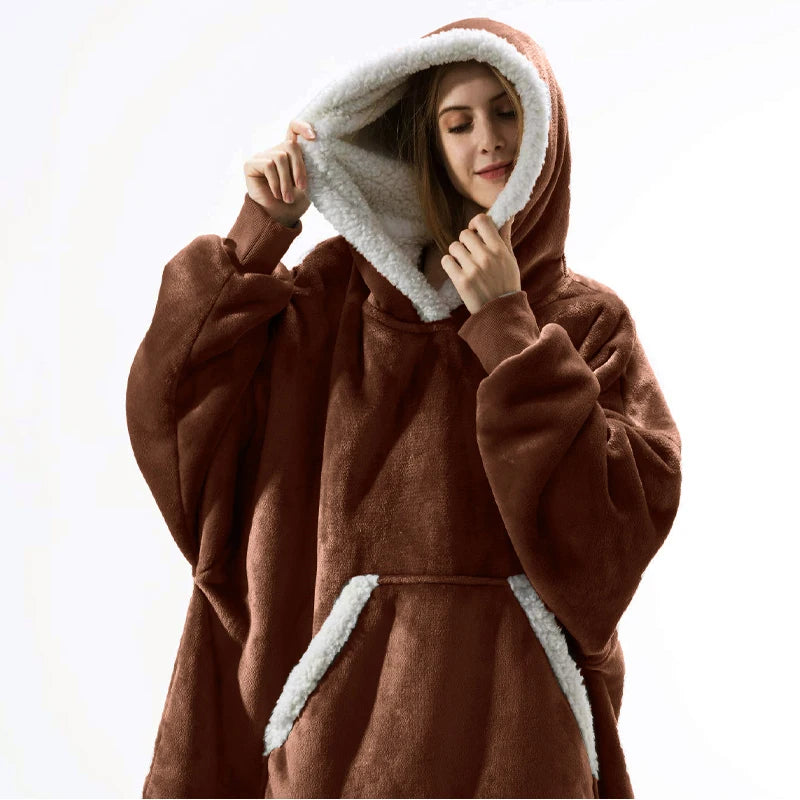 🦥 The Snuggly Sloth™ Hoodie Blanket Unisex Oversized Fleece Hoodie For Men & Women