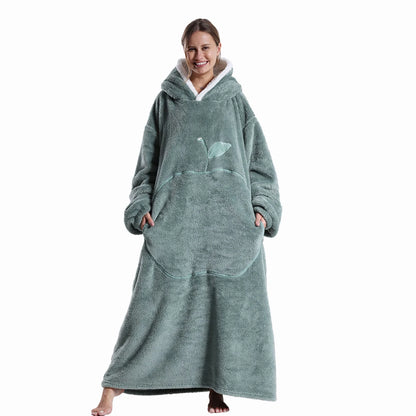 🦥 The Snuggly Sloth™ Oversized Hoodie Blanket Sweatshirt – Long-Length Wearable Blanket for Cozy Winter Days & Nights