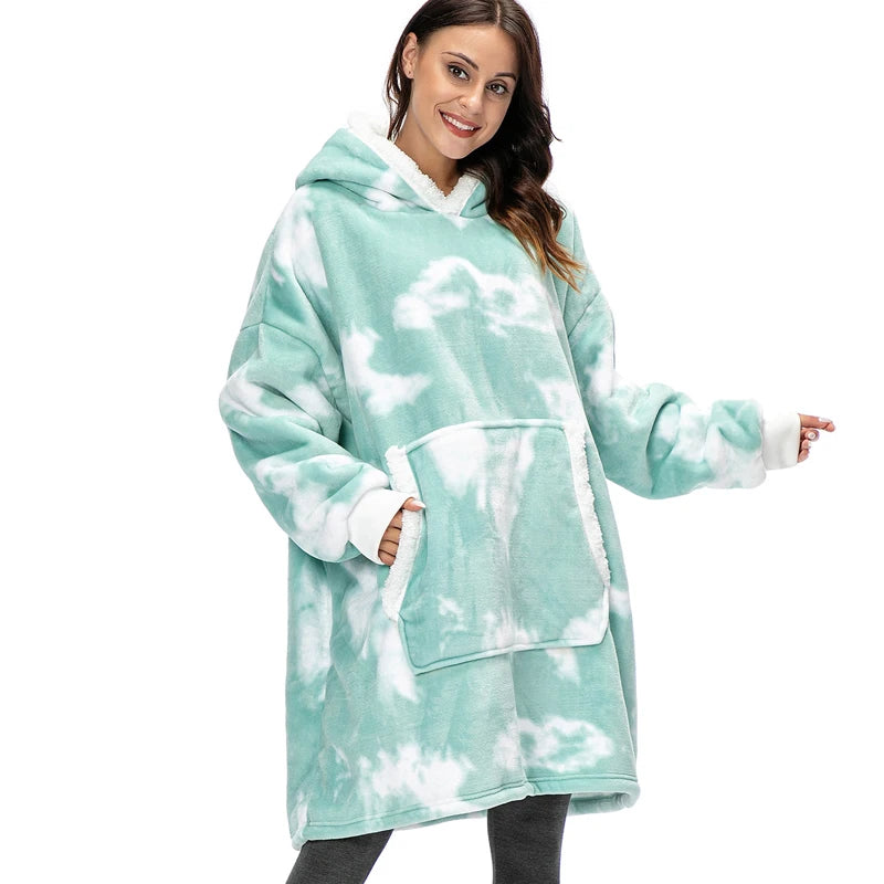 🦥 The Snuggly Sloth™ Hoodie Blanket Unisex Oversized Fleece Hoodie For Men & Women