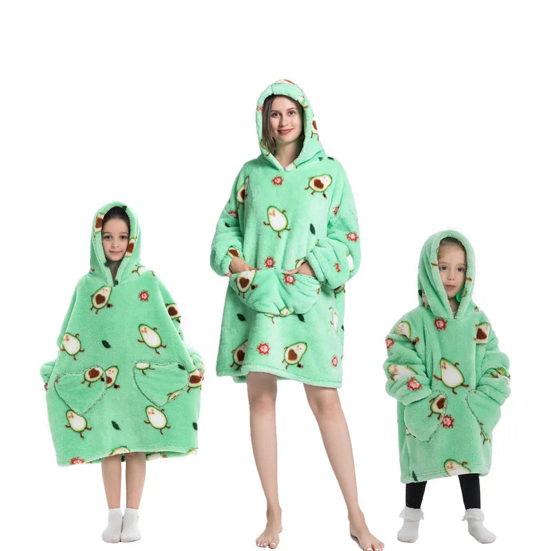 🦥 The Snuggly Sloth™ Oversized Blanket Hoodies for the Whole Family – Ultra-Soft Wearable Blankets in All Sizes for Kids, Teens & Adult