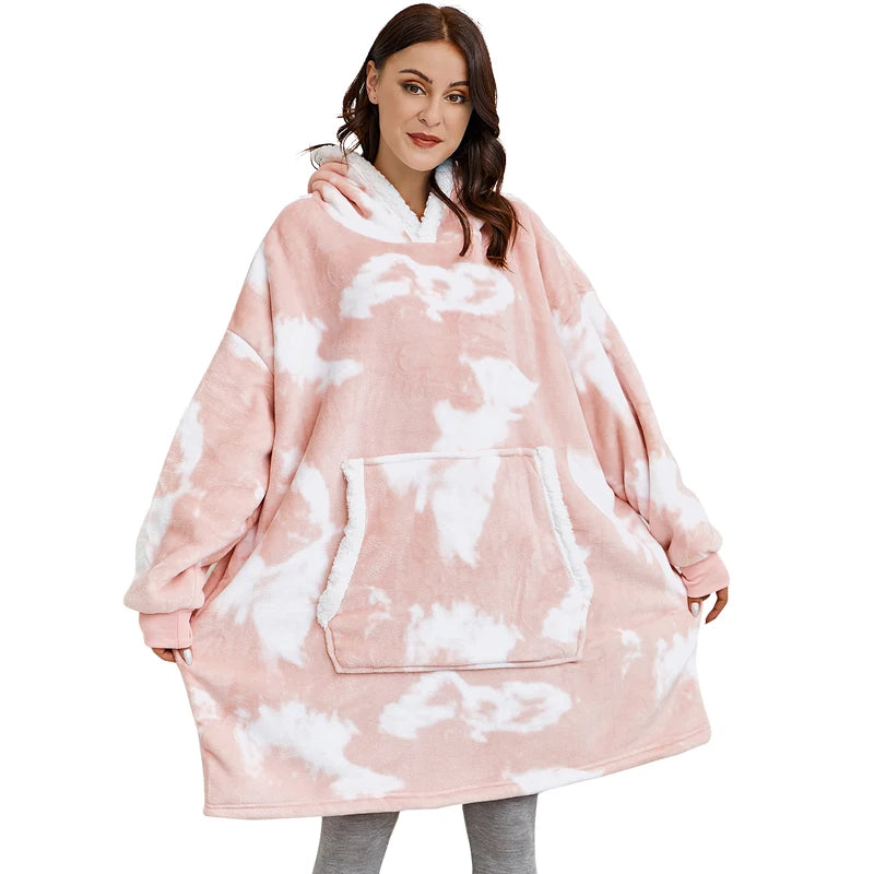 🦥 The Snuggly Sloth™ Hoodie Blanket Unisex Oversized Fleece Hoodie For Men & Women