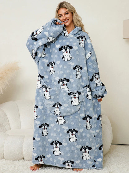 🦥 The Snuggly Sloth™ Oversized Hoodie Blanket Sweatshirt – Long-Length Wearable Blanket for Cozy Winter Days & Nights