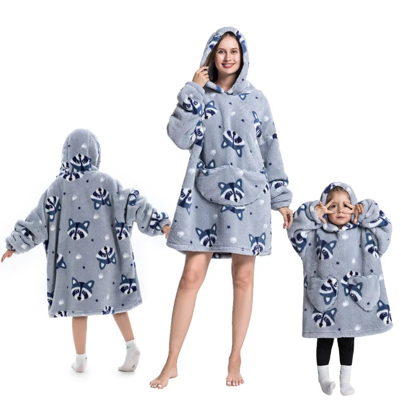 🦥 The Snuggly Sloth™ Oversized Blanket Hoodies for the Whole Family – Ultra-Soft Wearable Blankets in All Sizes for Kids, Teens & Adult