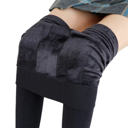 Winter Velvet Leggings for Women – High-Waist, Stretchy & Ultra-Warm Solid Color Fleece-Lined Leggings