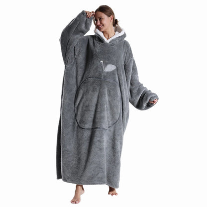 🦥 The Snuggly Sloth™ Oversized Hoodie Blanket Sweatshirt – Long-Length Wearable Blanket for Cozy Winter Days & Nights